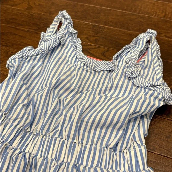 Crewcuts J. Crew Girls Blue White Stripe Dress Size 5 100% Cotton - Picture 4 of 8